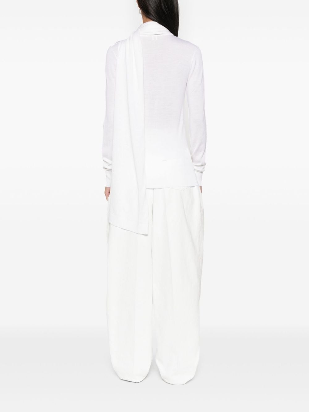 draped-scarf sweater - 4