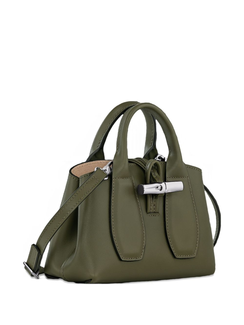 top-handle leather shoulder bag - 4