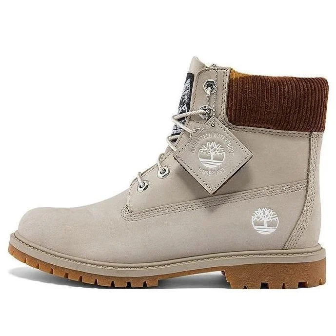(WMNS) Timberland Heritage 6 Inch Waterproof Wide Fit Boots 'Beige Nubuck with Camo' A2M83W - 1