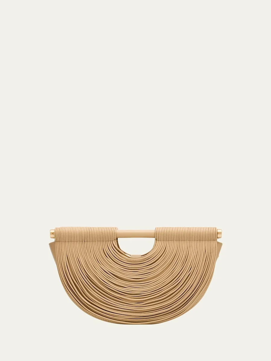 Lou Draped Leather Clutch Bag - 1