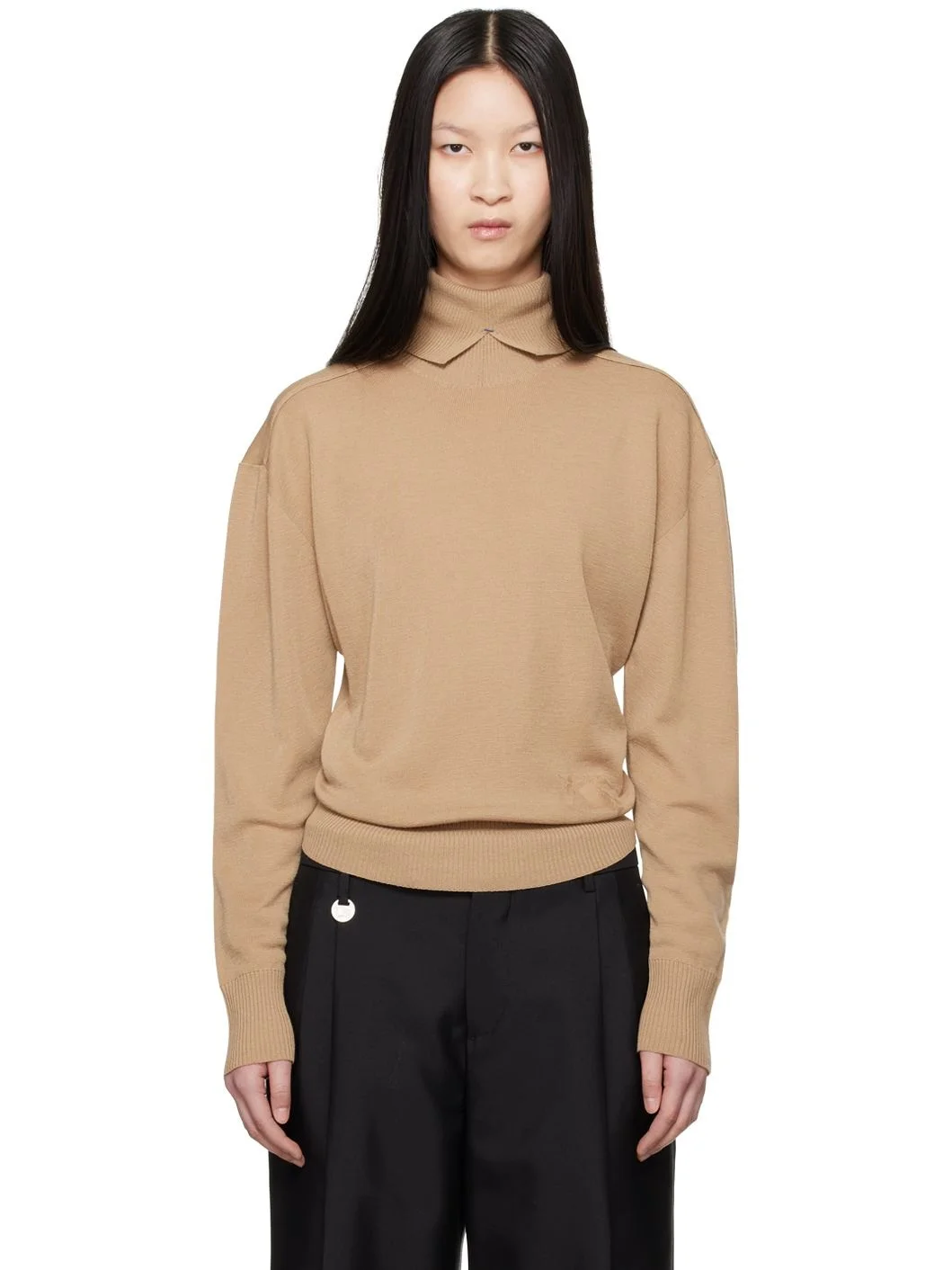 Tan Wool Turtleneck - 1
