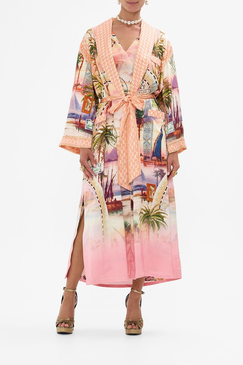 CAMILLA LONG ROBE WITH FLARED SLEEVE outlook
