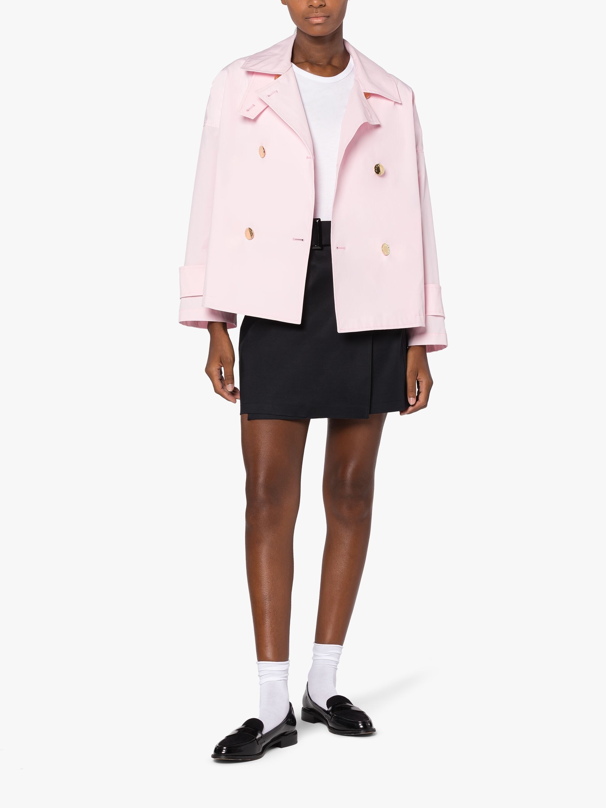 HUMBIE PINK ECO DRY SHORT DOUBLE-BREASTED OVERCOAT - 2