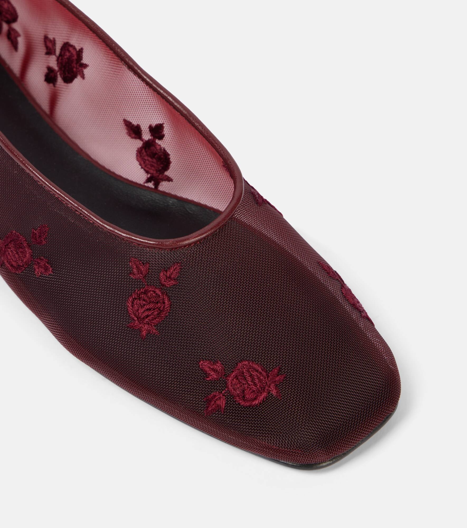Embroidered mesh ballet flats - 5