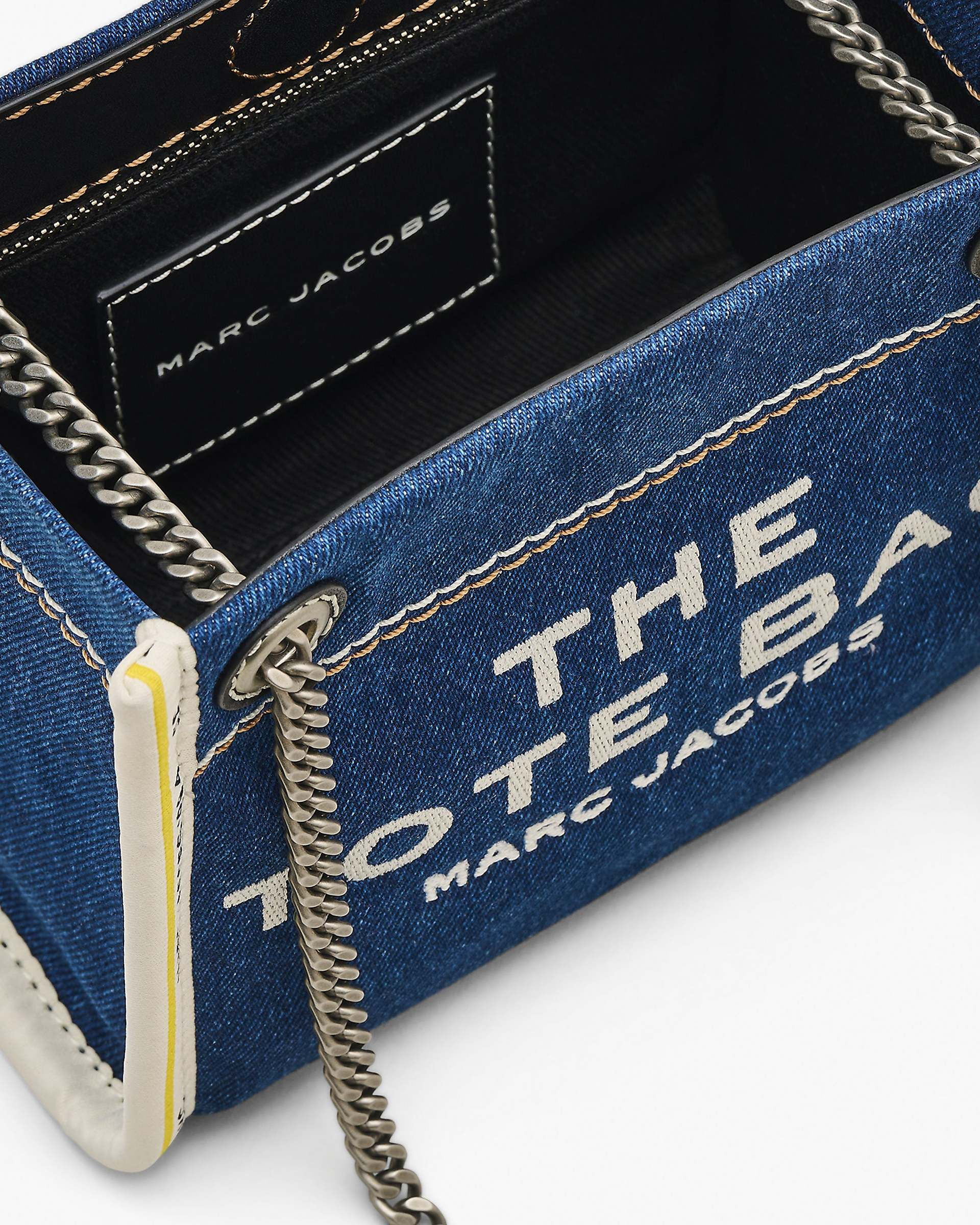 THE DENIM CHAIN CROSSBODY TOTE BAG - 7
