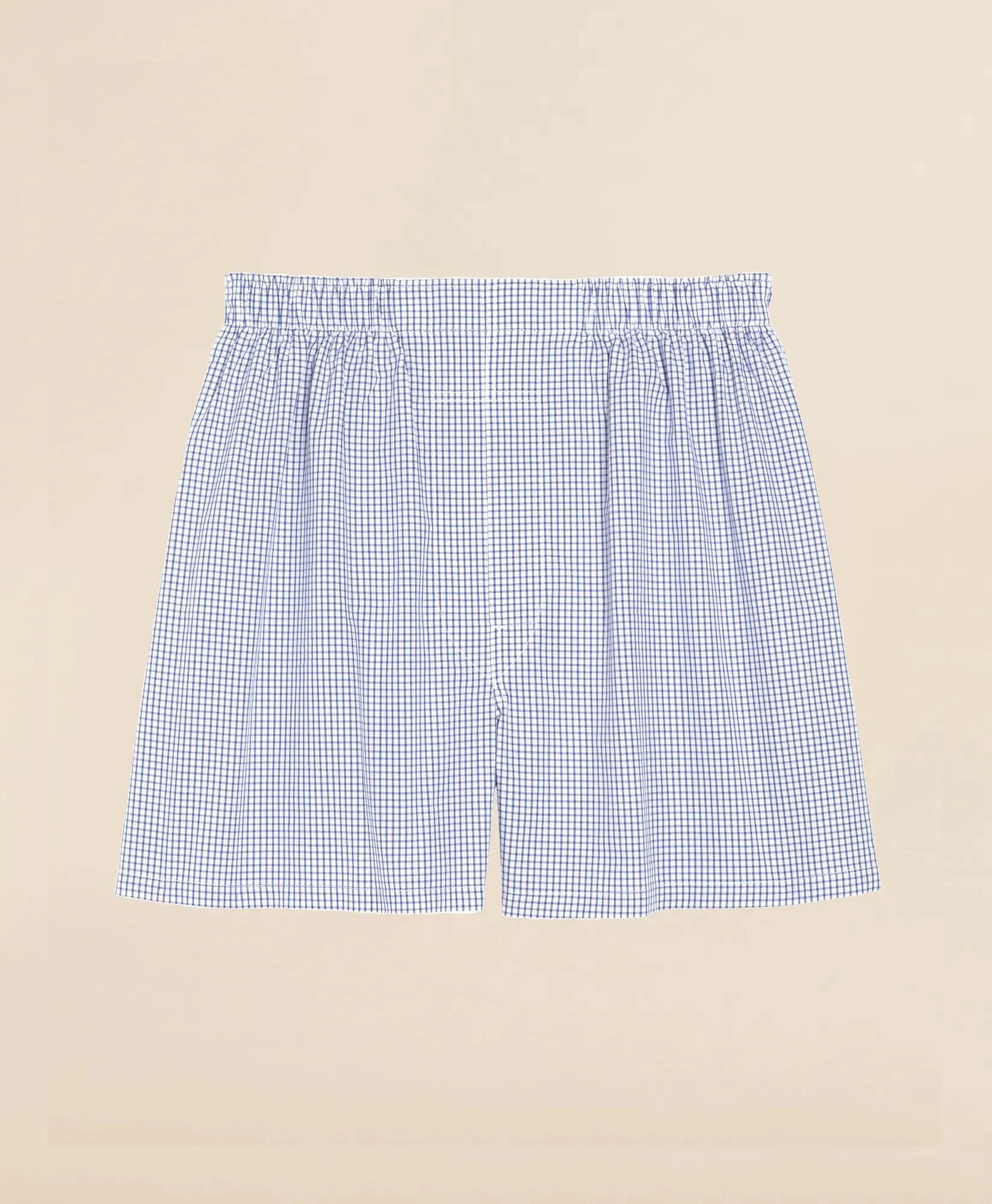 Cotton Broadcloth Small Check Boxers - 1