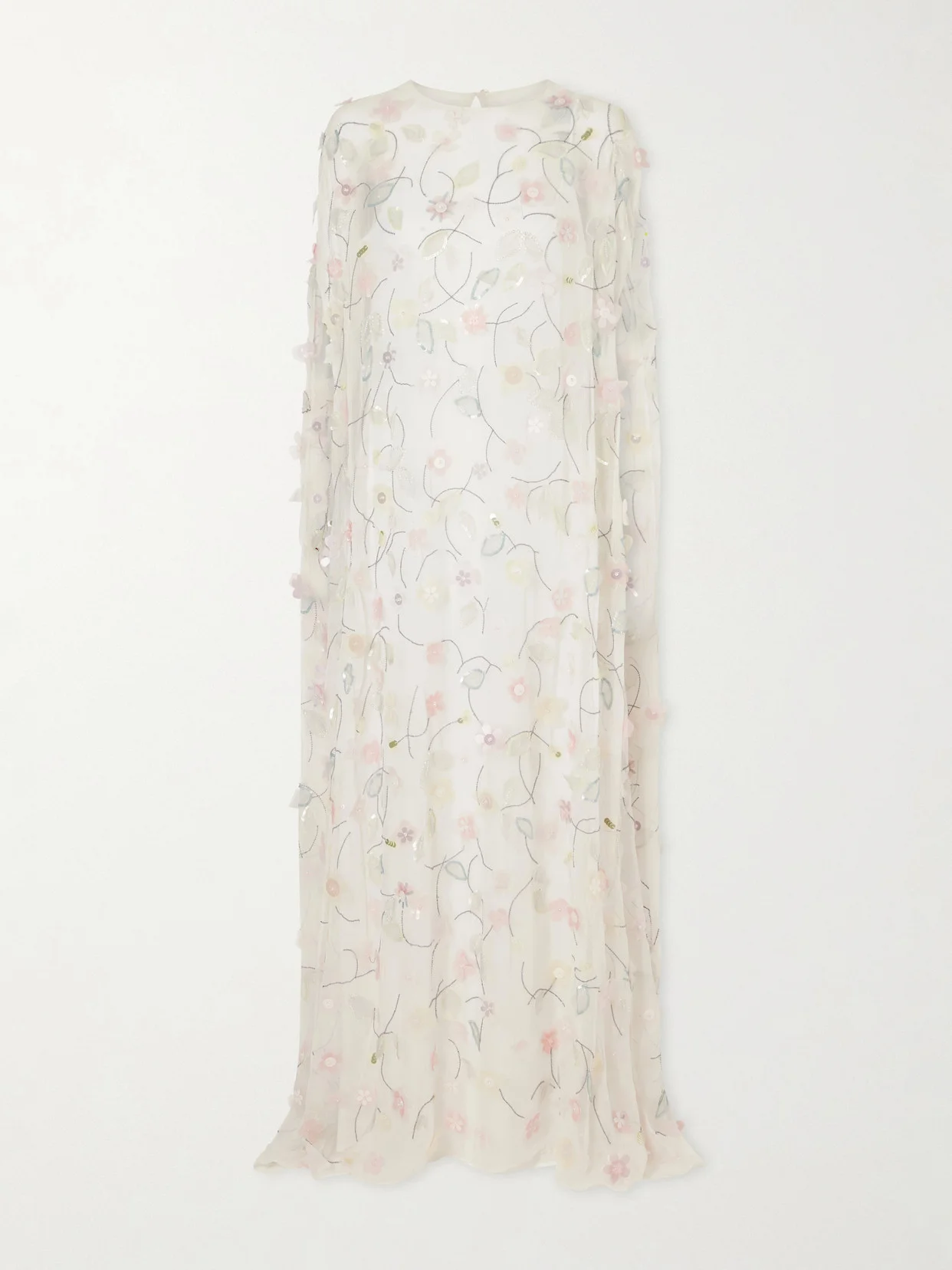 Embroidered Sequin-detailed Recycled Chiffon Gown - 1