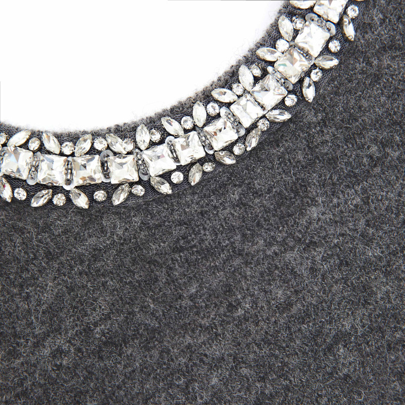 Charcoal Embellished Knit Top 6