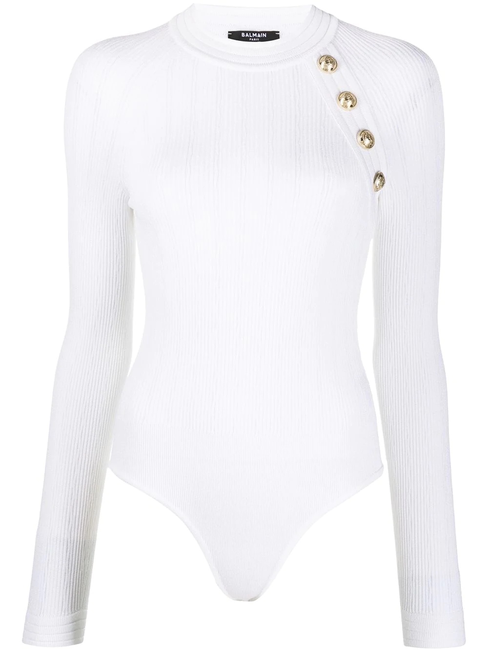 button-embellished knitted bodysuit - 1