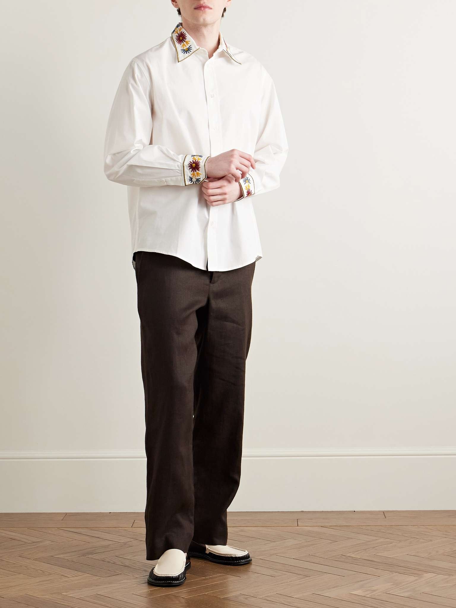 Candyfloss Embroidered Cotton Oxford Shirt - 2