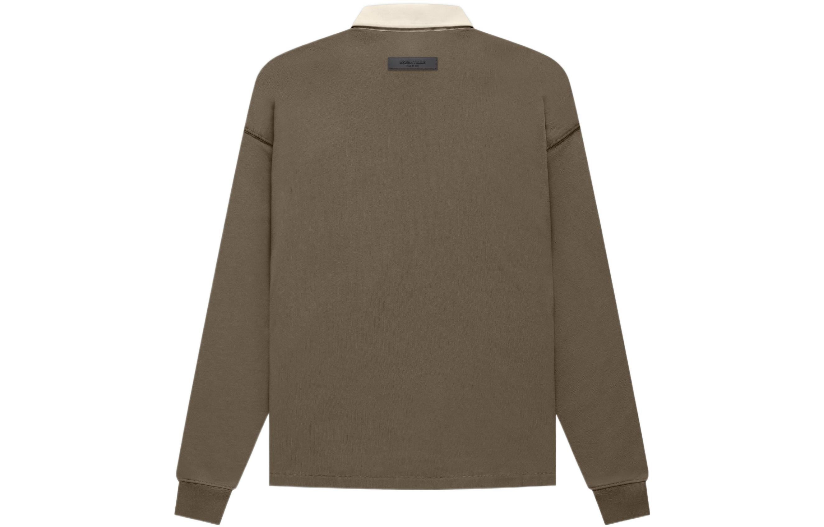 Fear of God Essentials FW22 1977 Henley Rugby Polo 'Wood' FOG-FW22-032 - 2