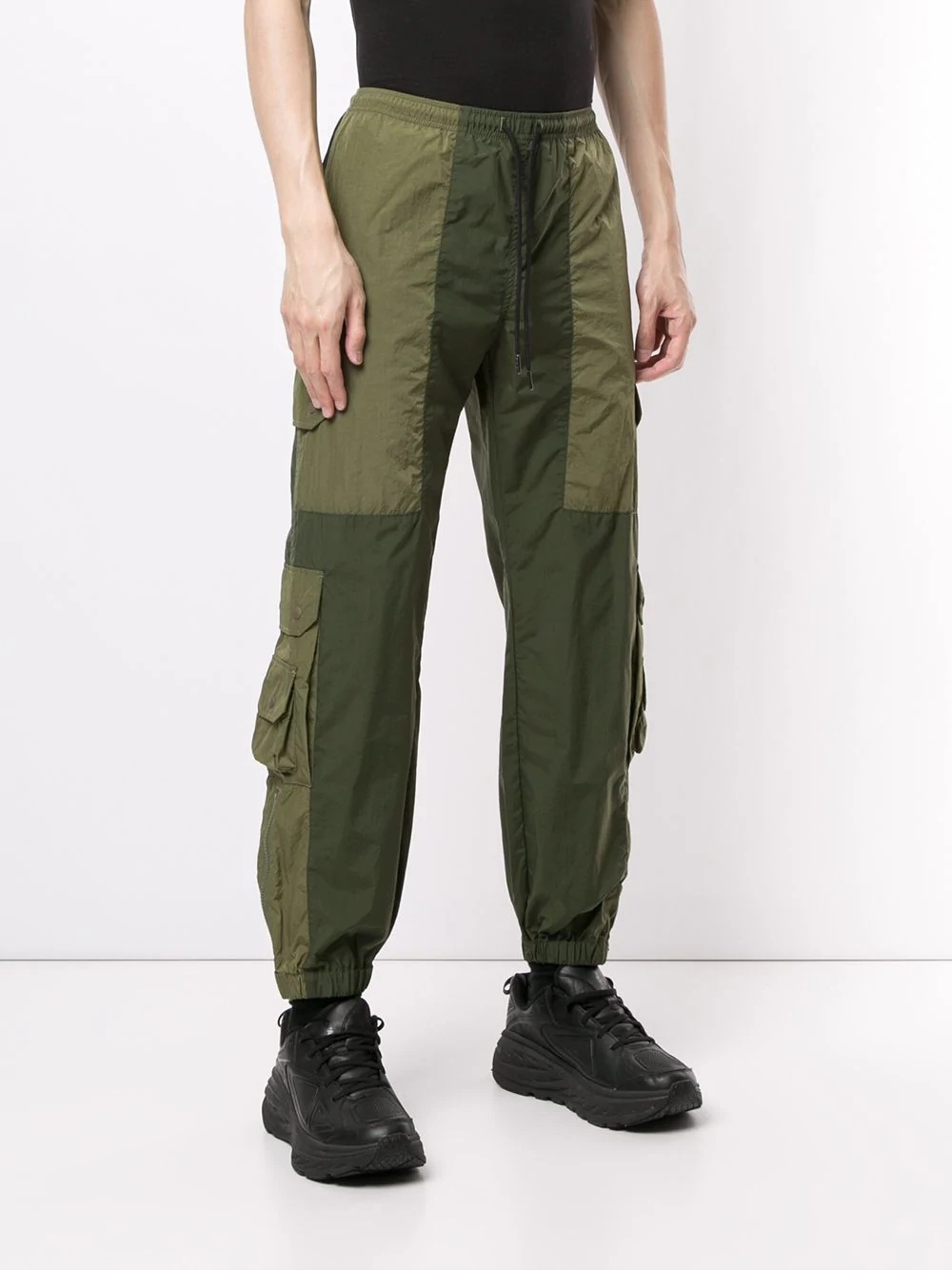 two-tone cargo trousers - 3