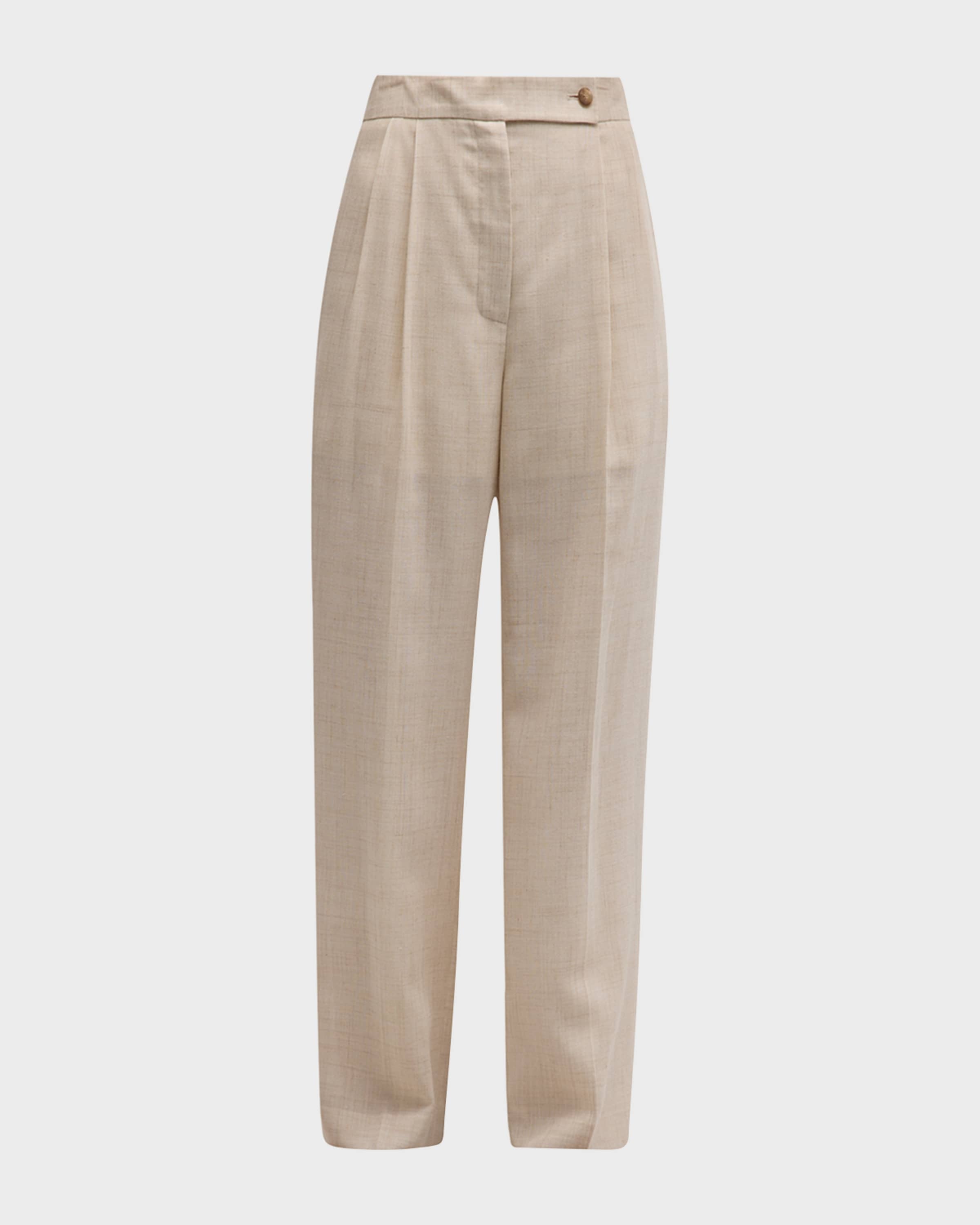 Pleated Linen Pants - 1