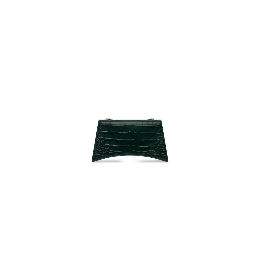 Women's Crush Xs Chain Bag Crocodile Embossed  in Forest Green - 6