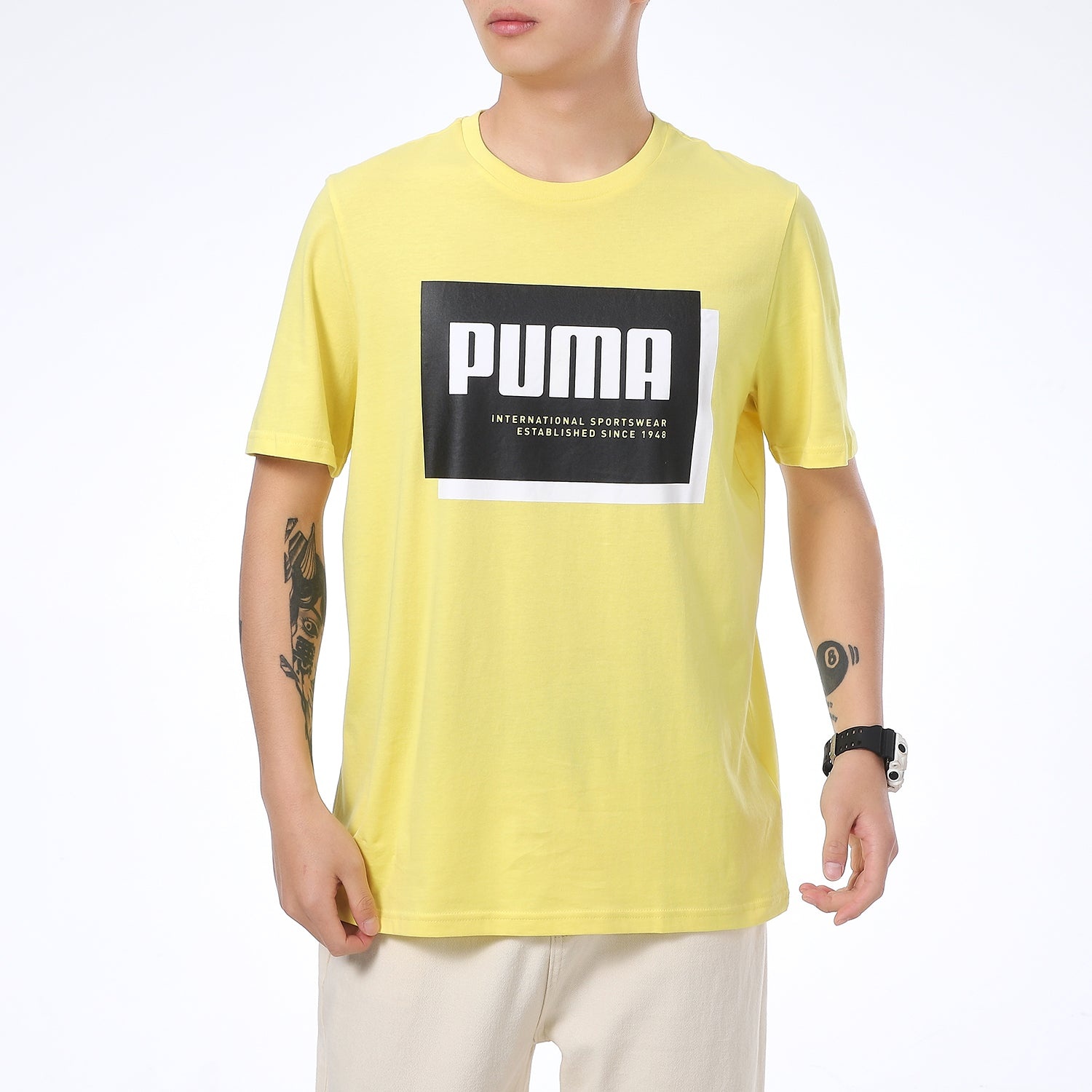 PUMA Summer Court Graphic T-Shirt 'Yellow' 845864-38 - 3