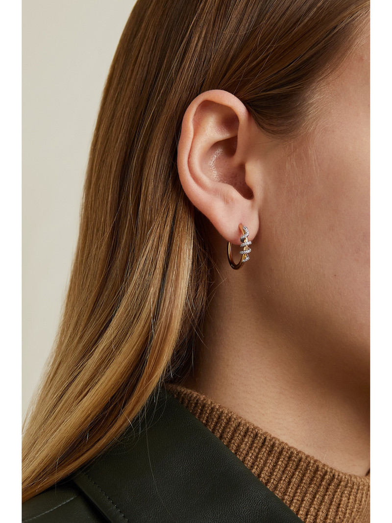 ILEANA MAKRI Twisted Boa 18-karat Gold Diamond Hoop Earrings outlook