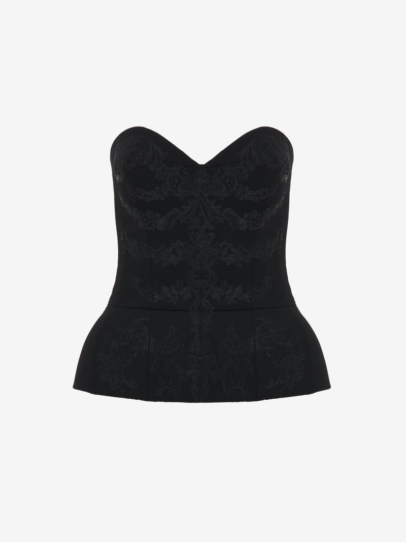 Lace Ribcage Embroidery Corset Top 1