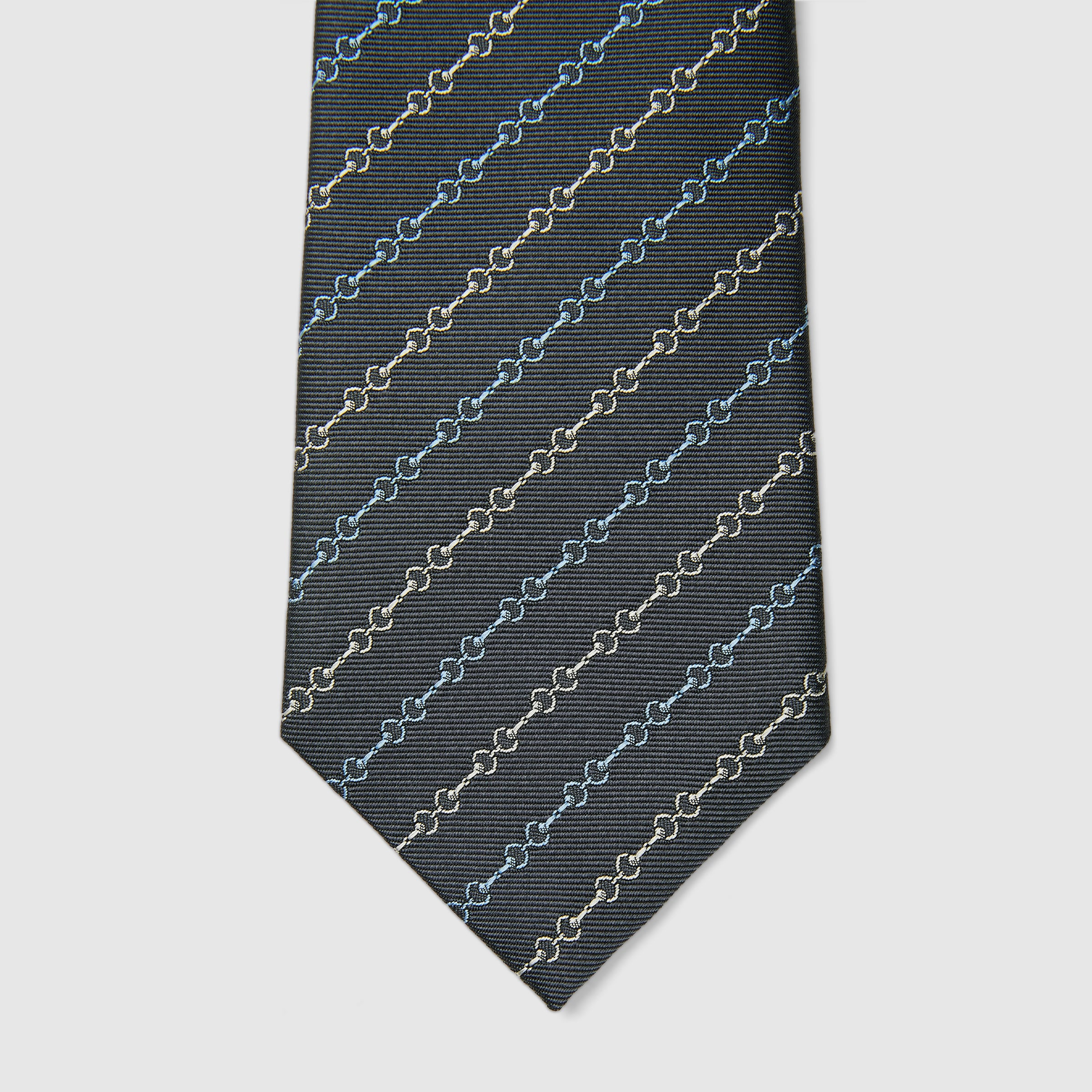 Horsebit silk jacquard tie - 4