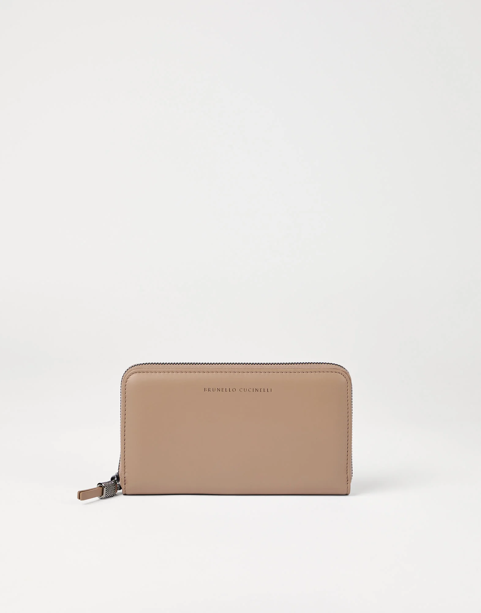 Calfskin wallet with shiny zipper pull - 1