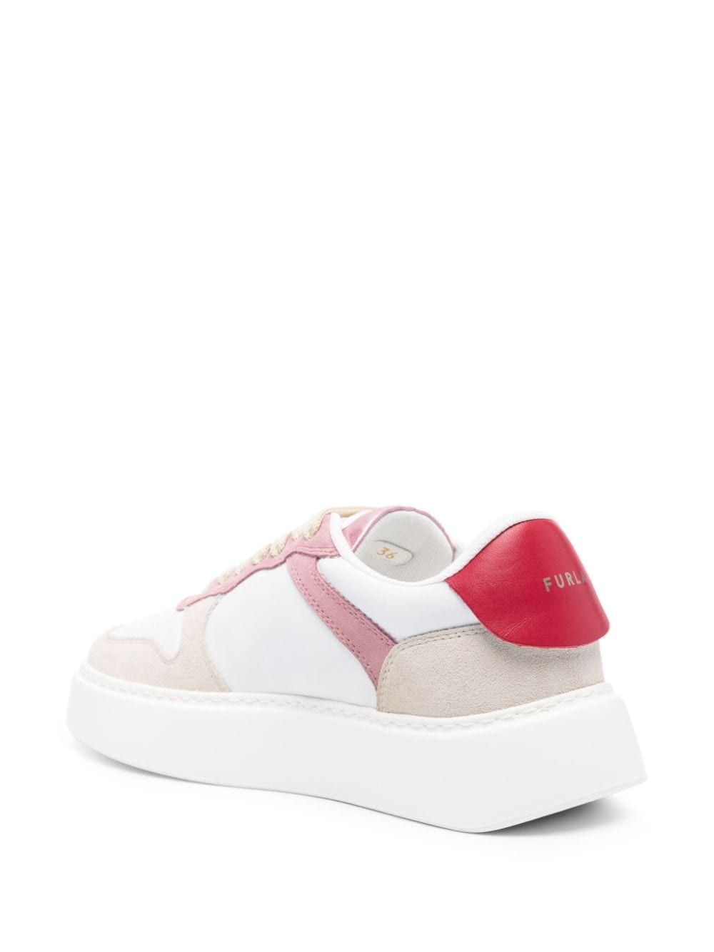 Sport colour-block leather sneakers - 3