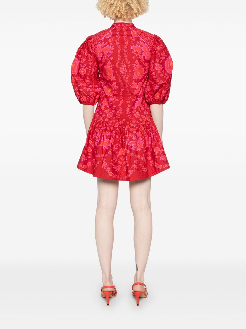 floral-print mini dress - 4