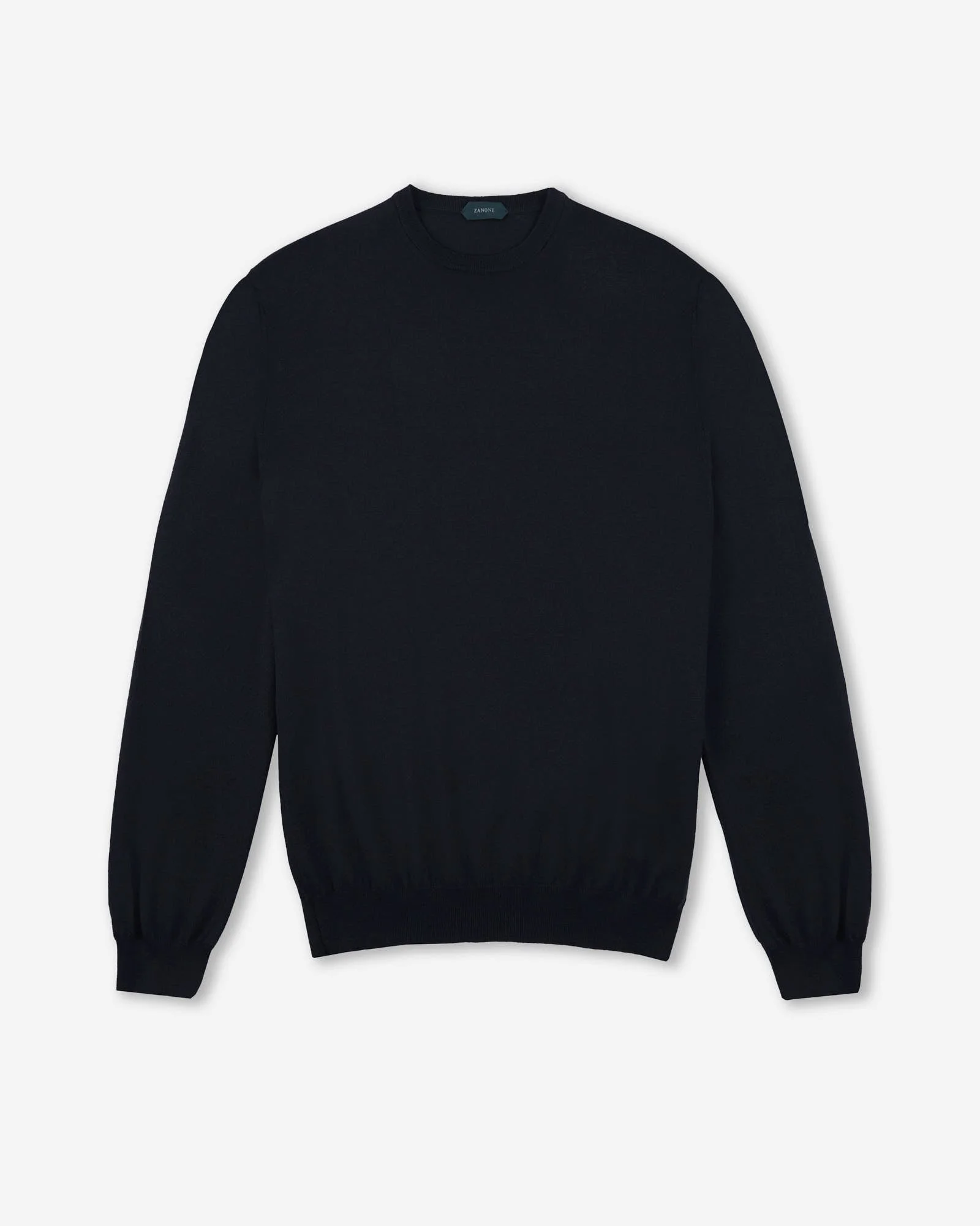 Slim-fit crew-neck sweater in certified Flexwool - 1