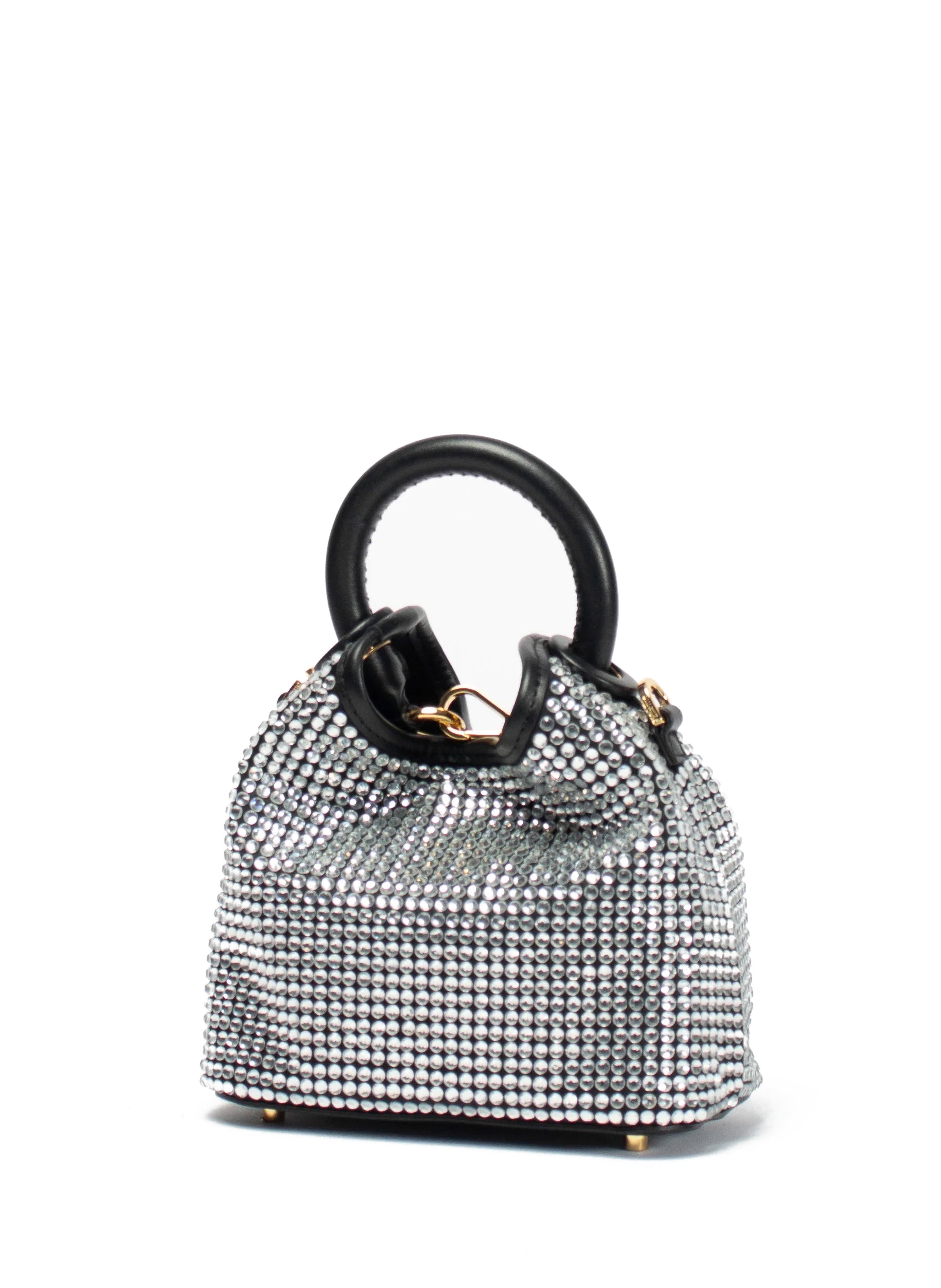 Madeleine Crystal Strass Leather Silver Black - 2