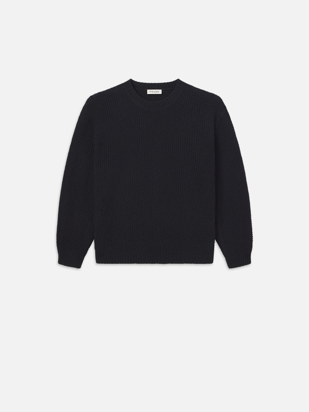 Wool Cashmere Textured Sweater in Dark Navy - 1