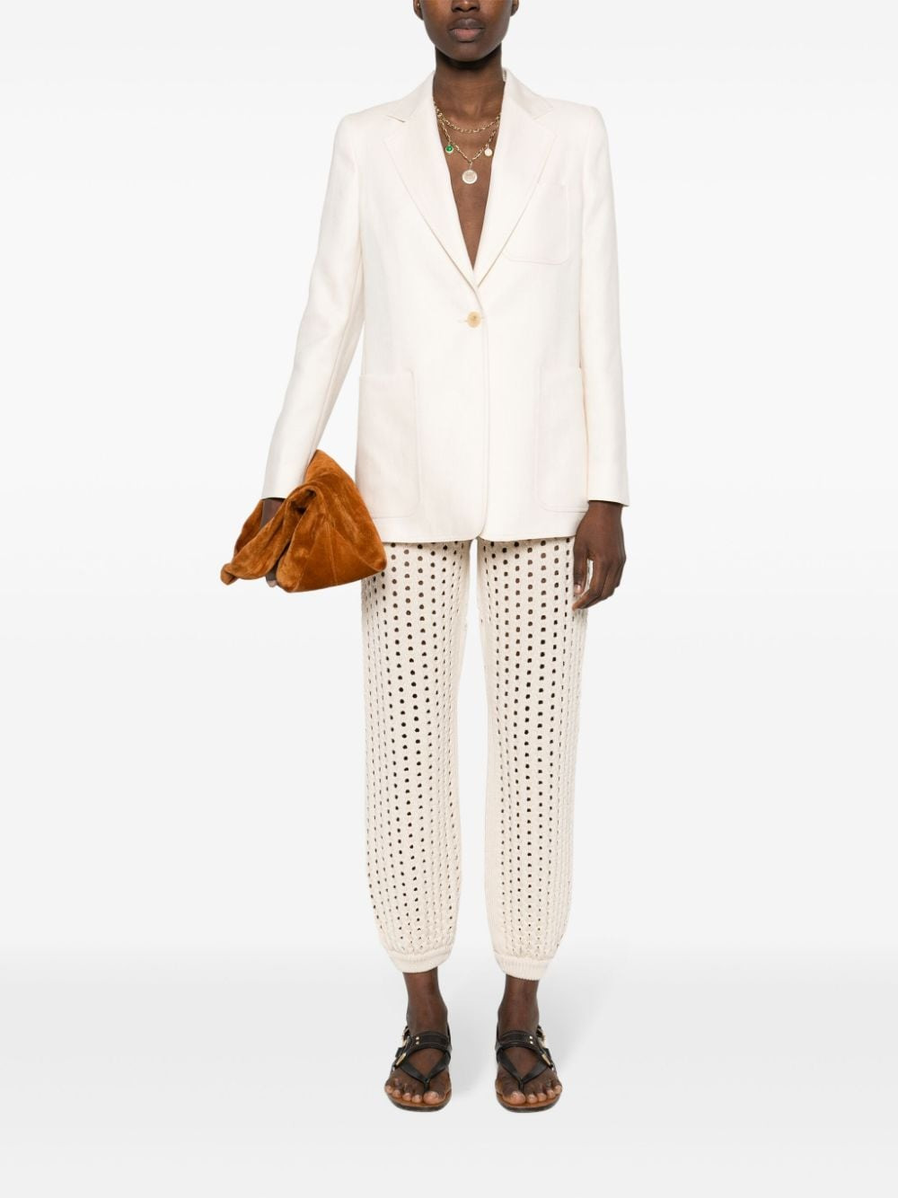 Max Mara Women Linen Single-Breasted Blazer Jacket - 5