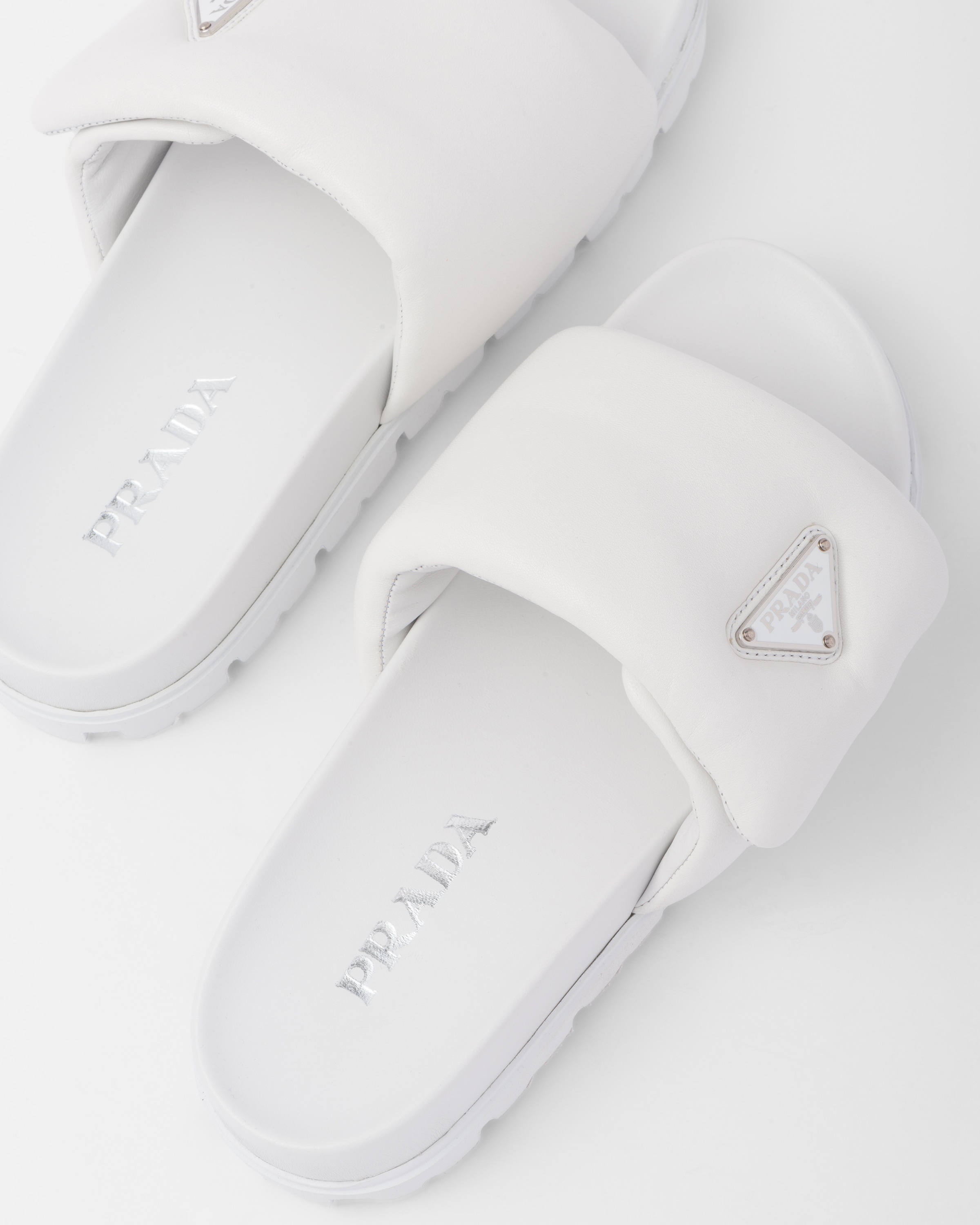 Soft padded nappa leather slides - 5