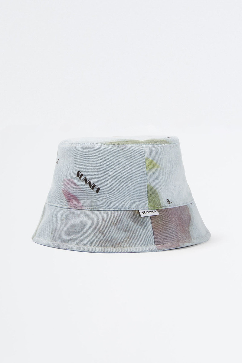 DENIM BUCKET HAT WITH FLOWER PRINT 1