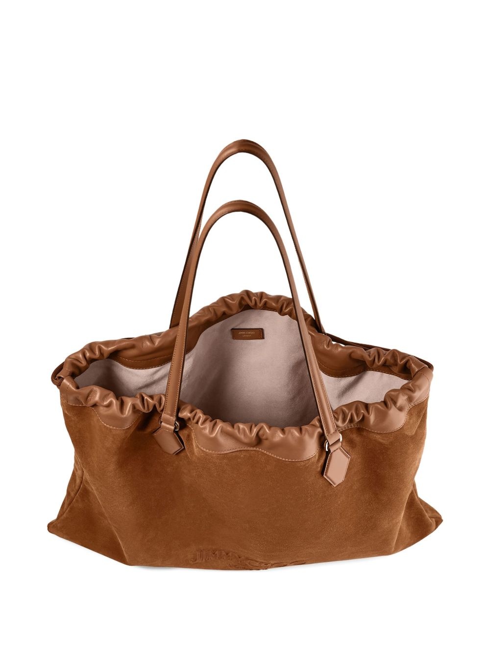 Drawstring suede tote bag - 5