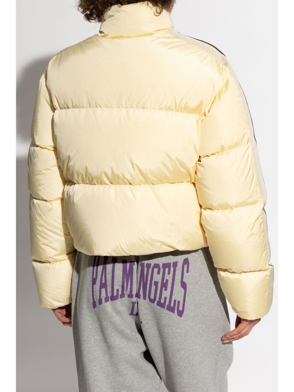 logo-embroidered puffer jacket - 4