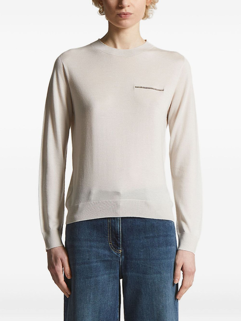embellished crew-neck sweater 1