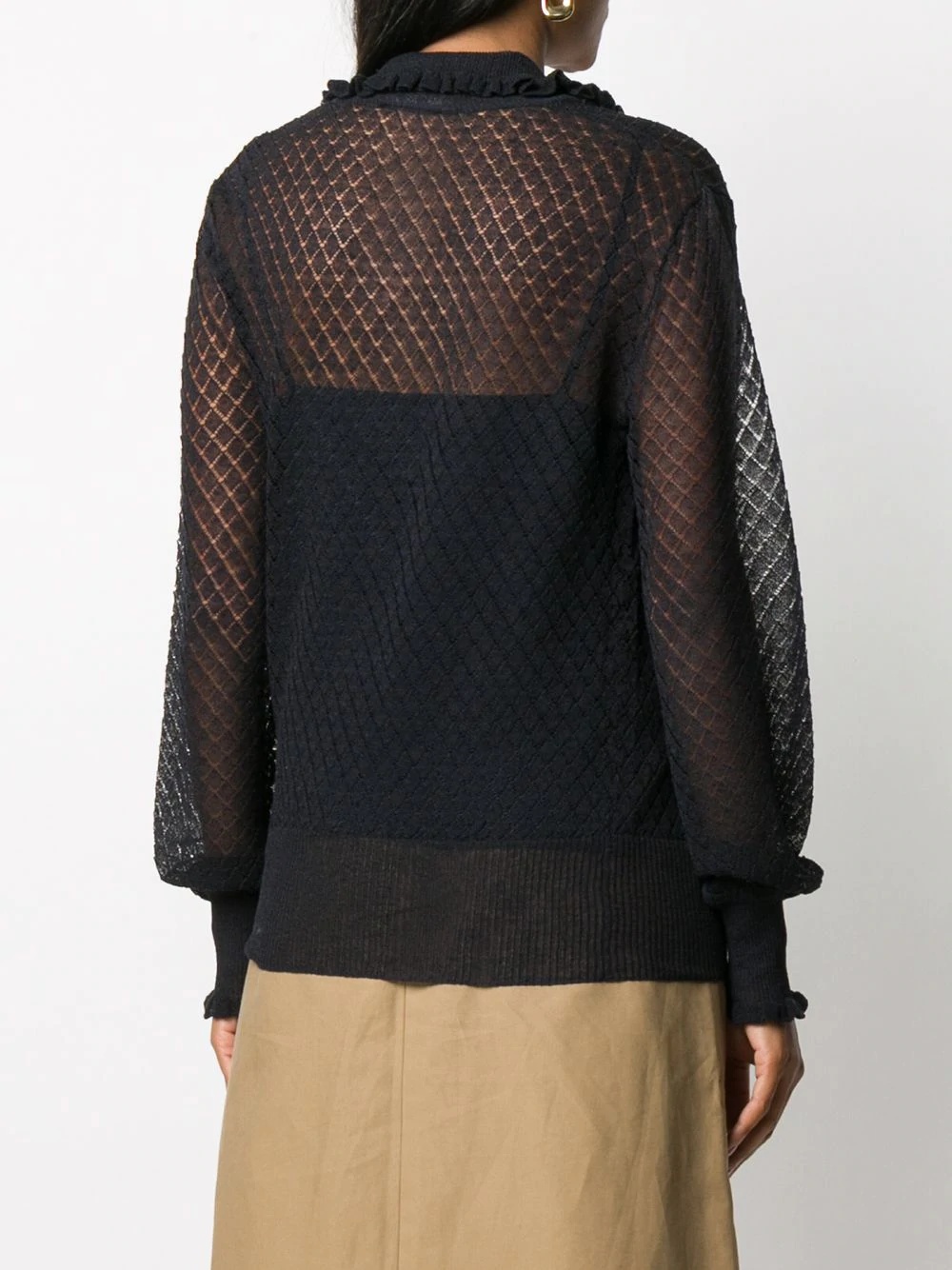 semi-sheer knitted jumper - 4