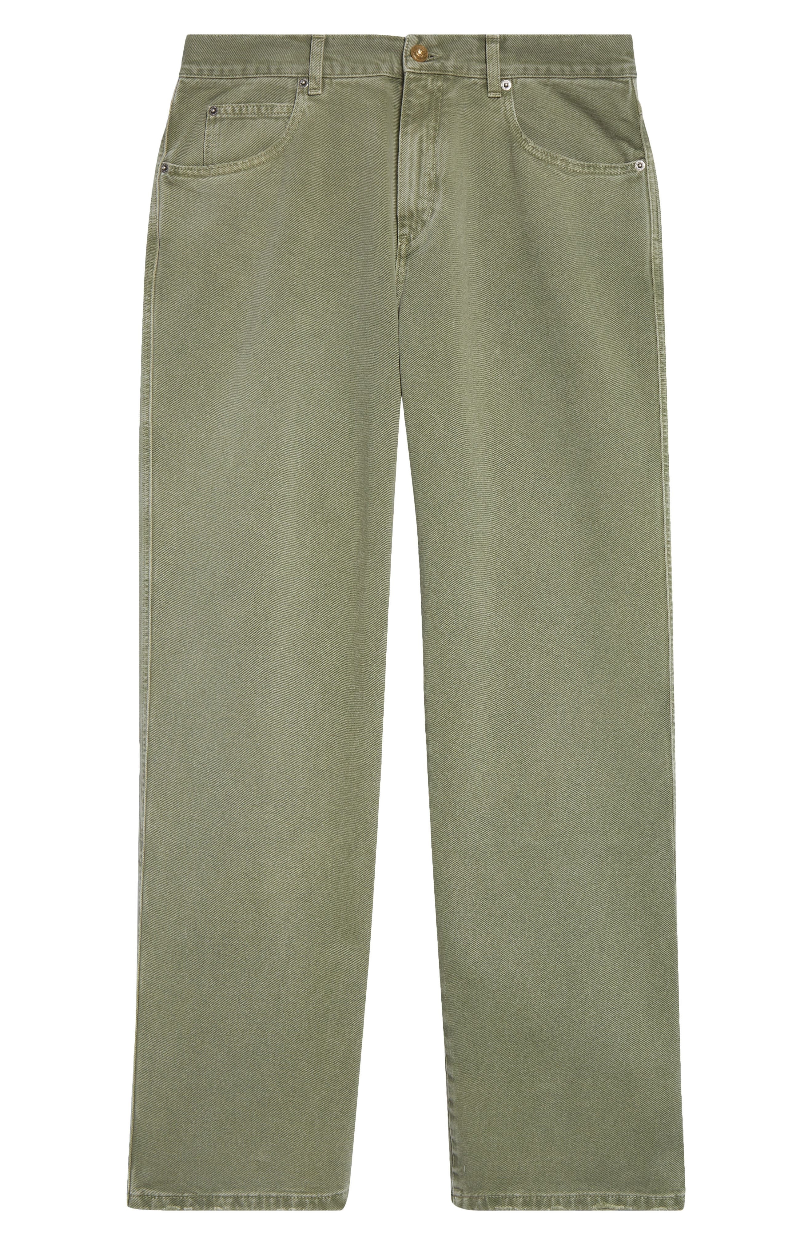 Balmain Loose Fit Khaki Pants in Kaki at Nordstrom - 6