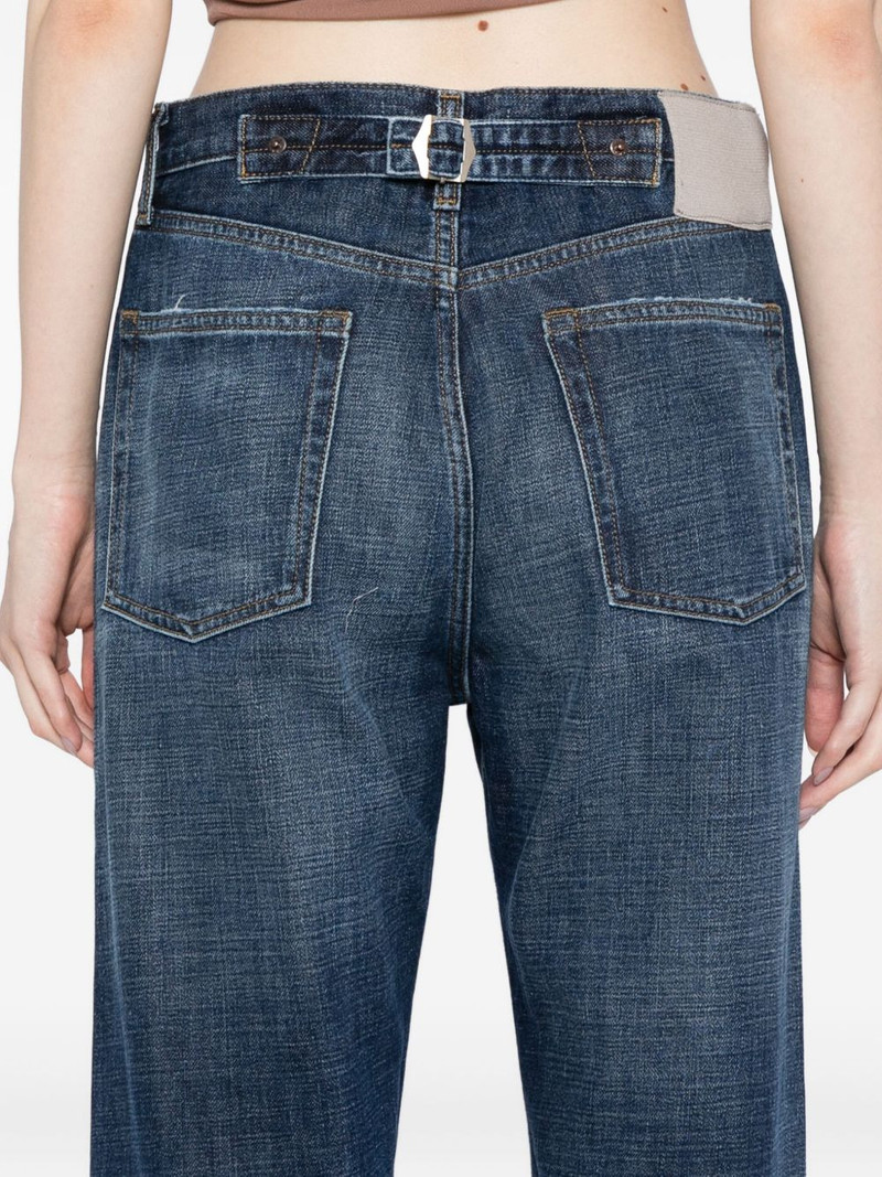 buckled straight leg jeans 5