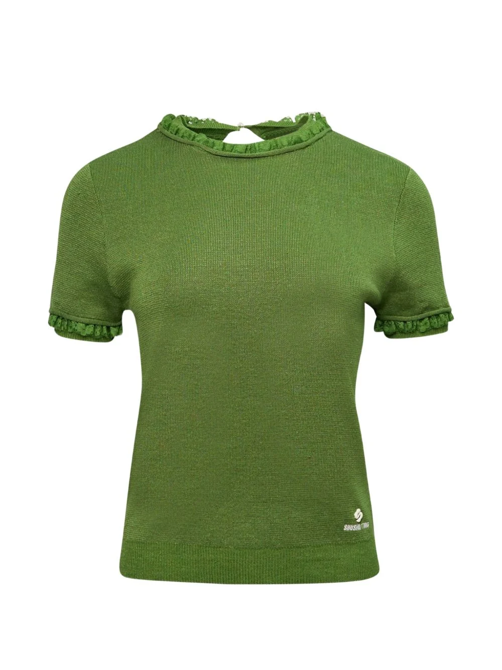 ruffled short-sleeve jumper - 1