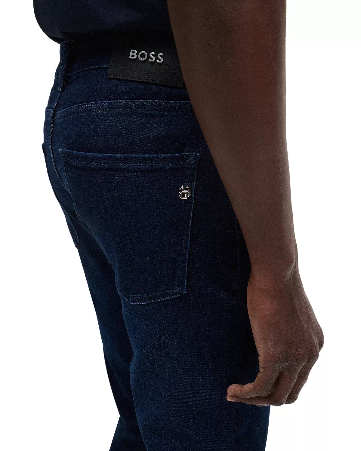H Delaware Cotton Blend Slim Fit Jeans in Navy - 4