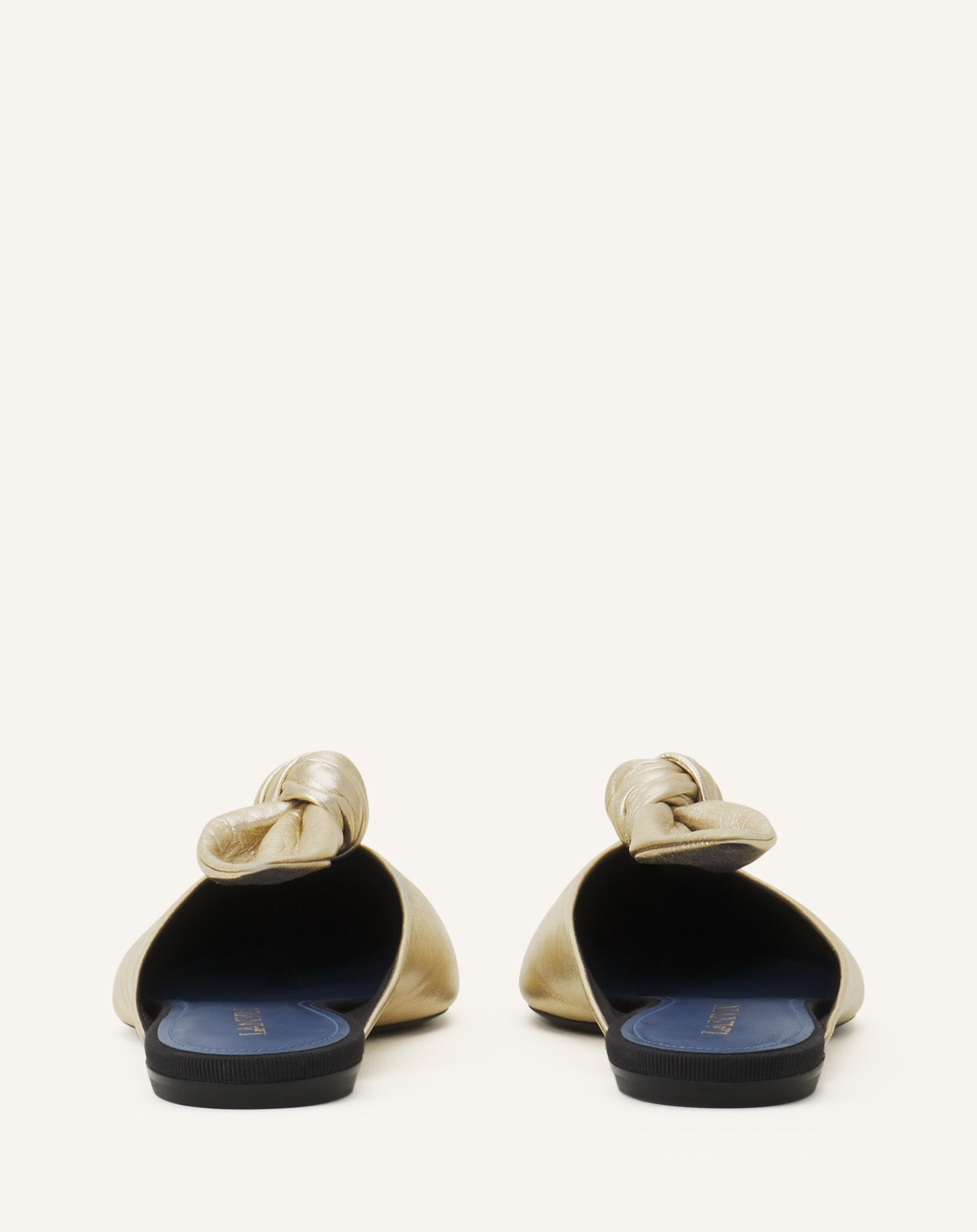MIDNIGHT STEP BOW MULE IN METALLIC LEATHER - 3