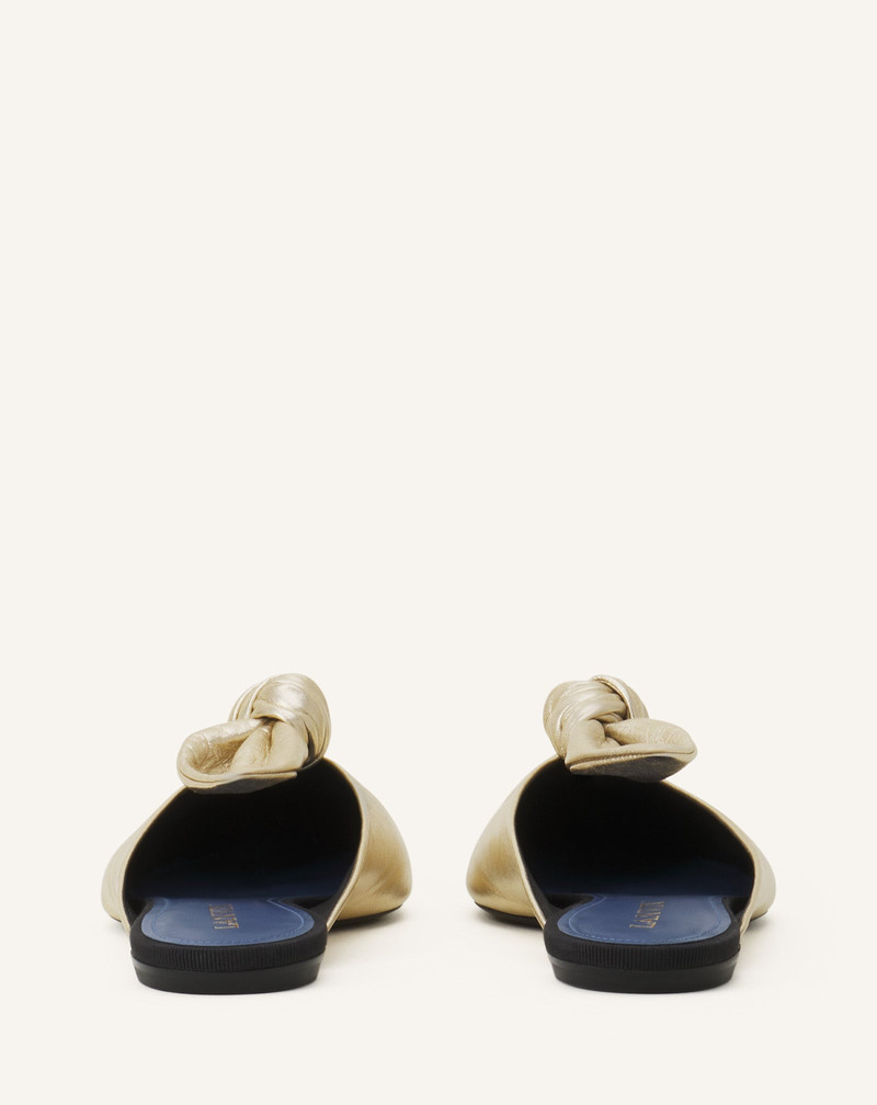 MIDNIGHT STEP BOW MULE IN METALLIC LEATHER 3