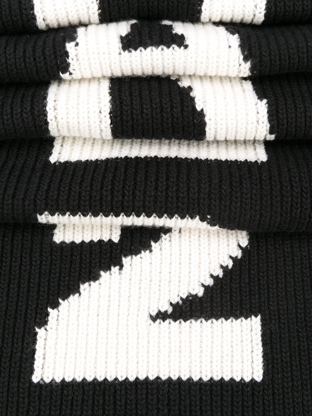 logo-intarsia ribbed scarf - 3