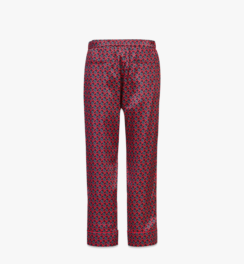 Unisex Cubic Monogram Silk Satin Pajama Pants 3