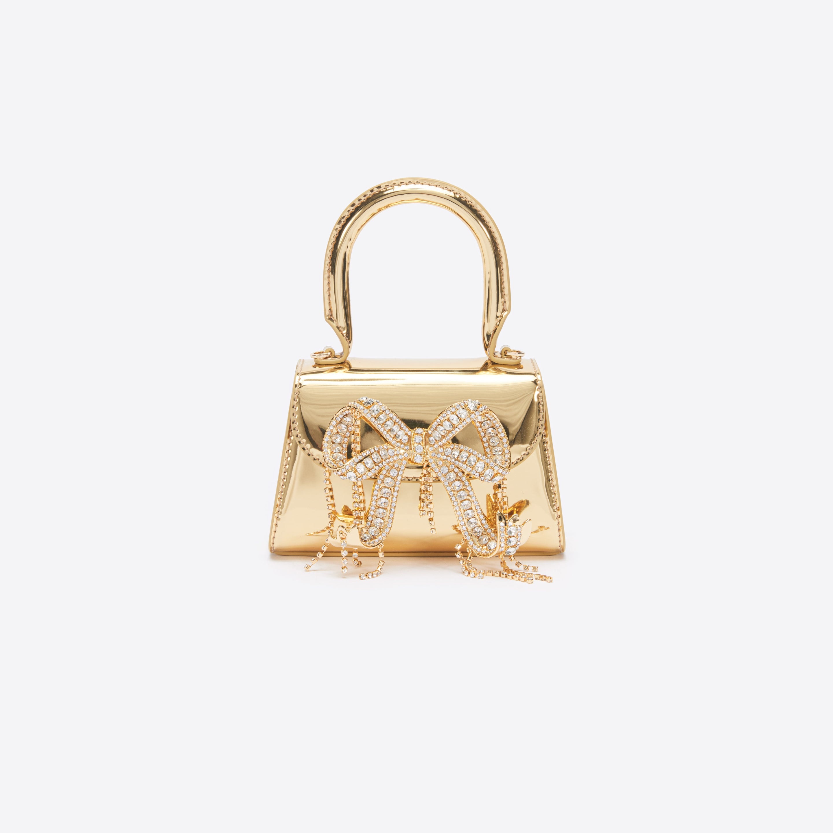 Gold Metallic Micro Bow Bag - 1
