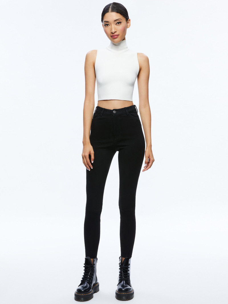 Alice + Olivia MIKAH SINGLE BUTTON SUEDE PANT outlook