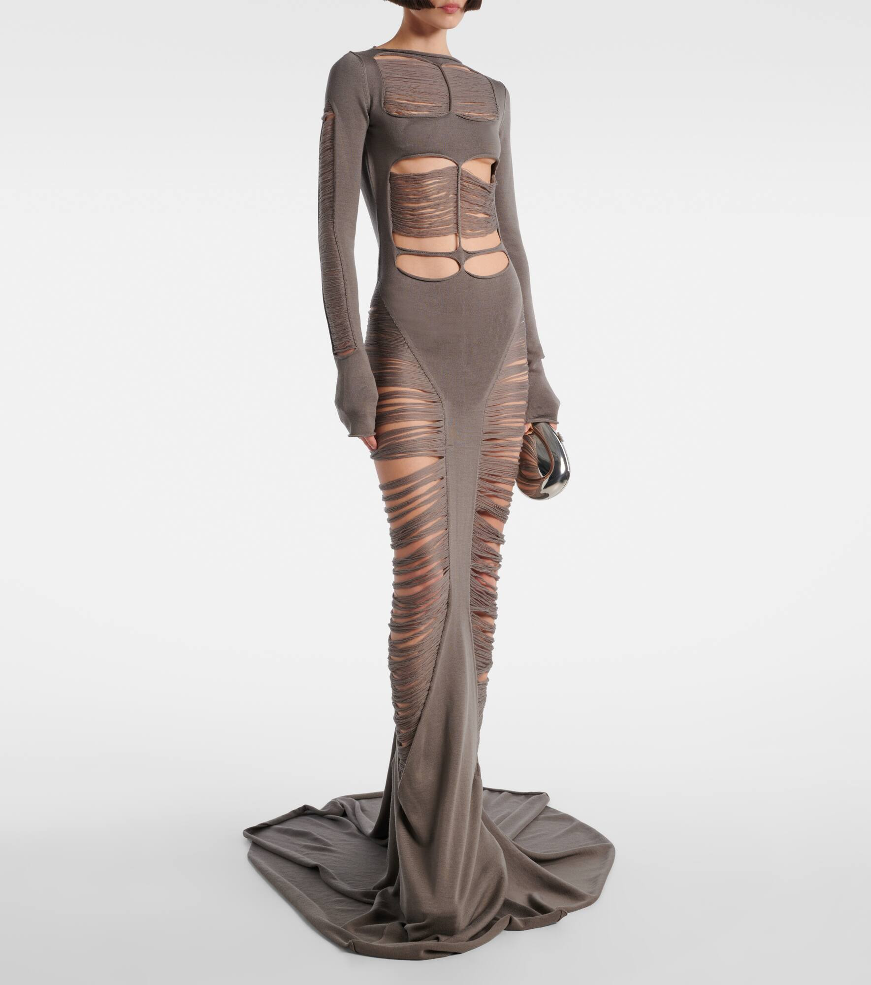 Distressed wool maxi dress - 2