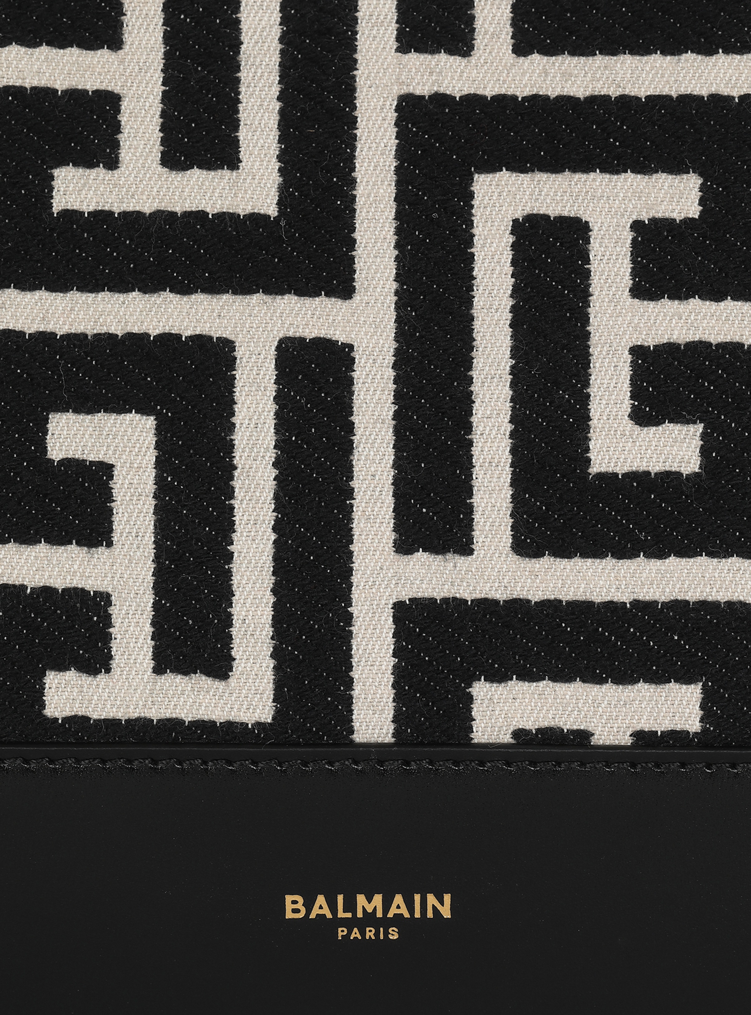 Large-sized bicolor ivory and black jacquard Folded Shopping Bag - 6