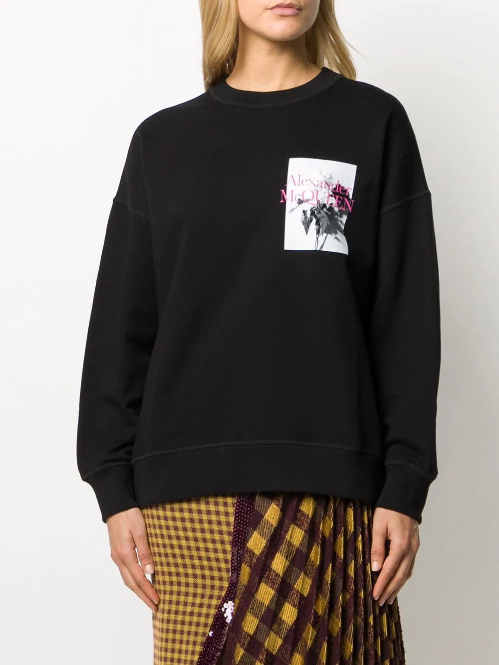 oversized rose-print sweatshirt - 4