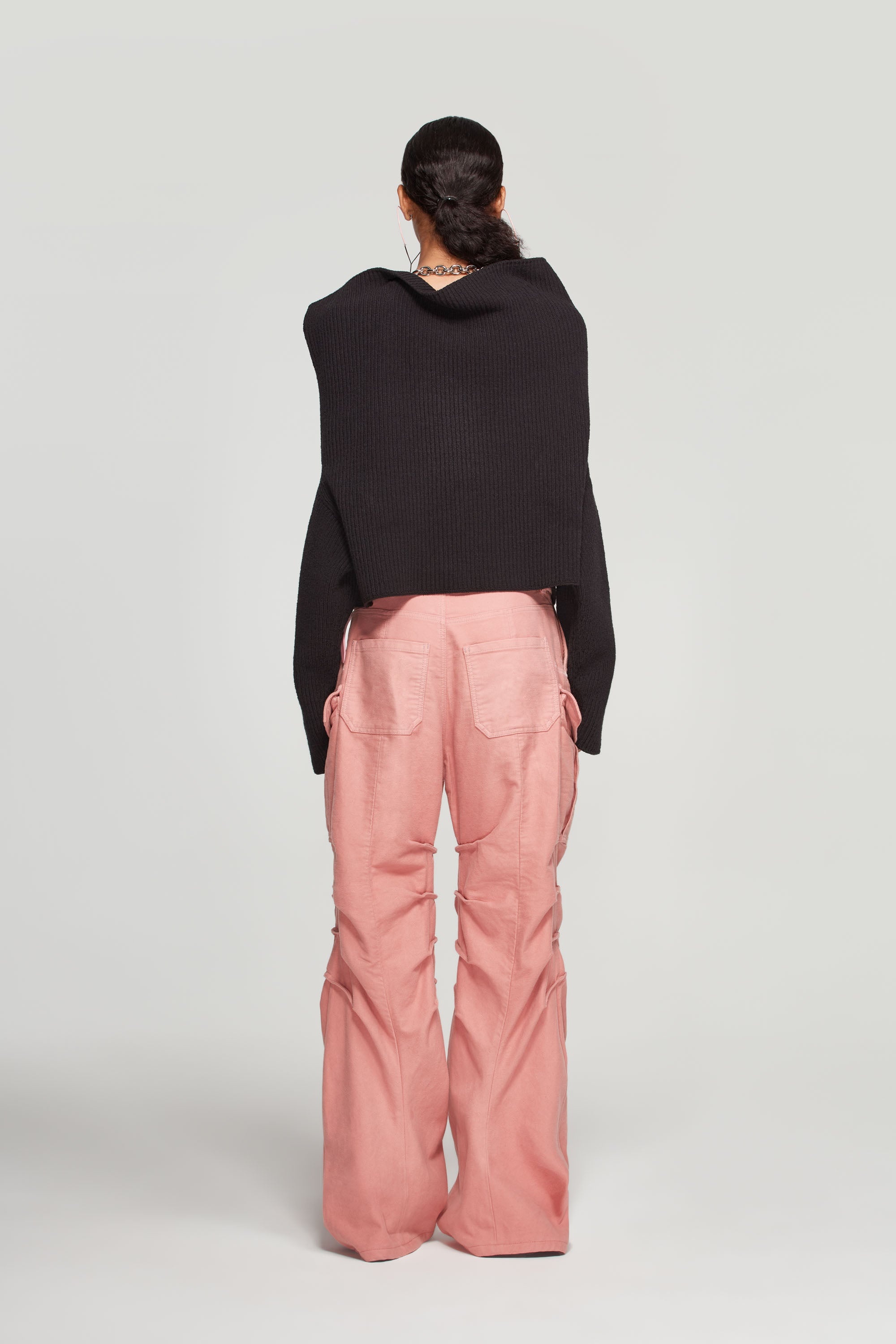 Draped Chain Ribbed Sweater - 6