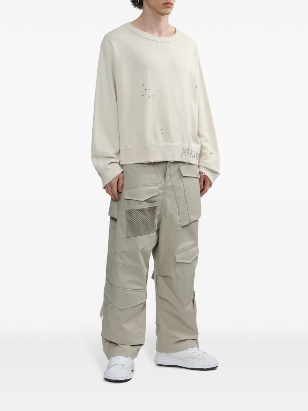 logo-print distressed sweatshirt - 2